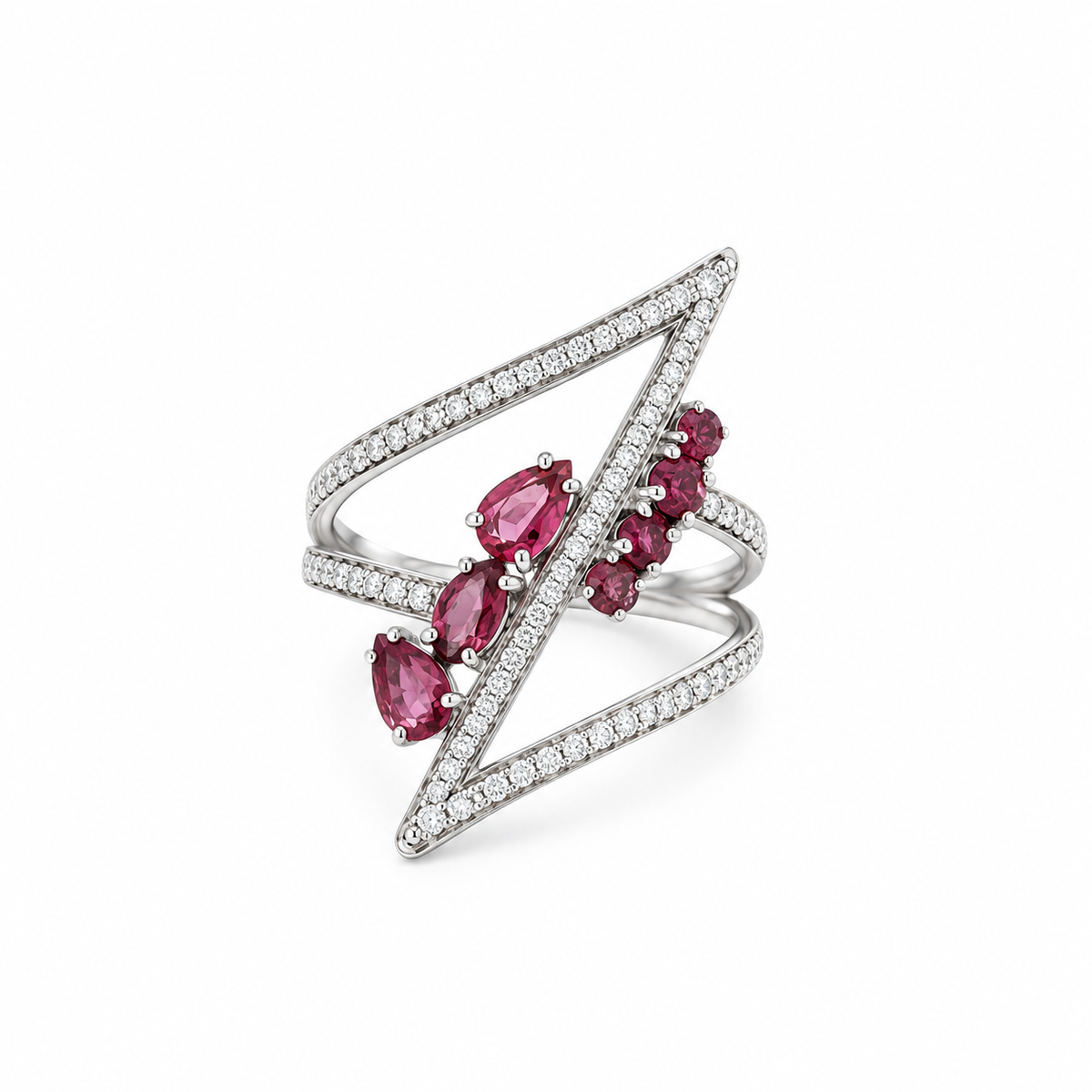 Ruby Lightning Wrap Diamond Ring