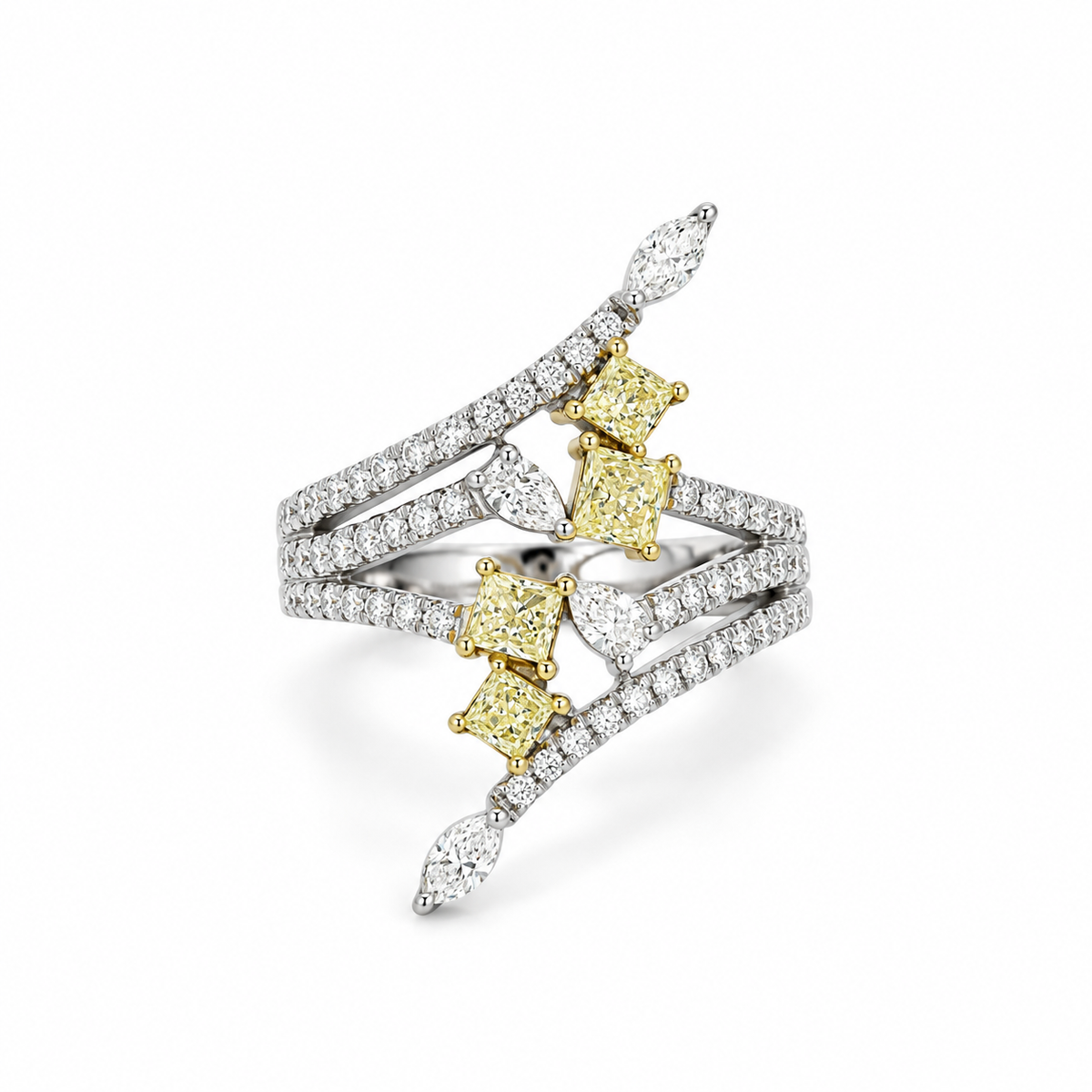 Cascading Yellow Diamond Ring