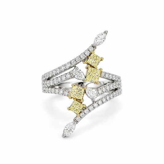 Cascading Yellow Diamond Ring