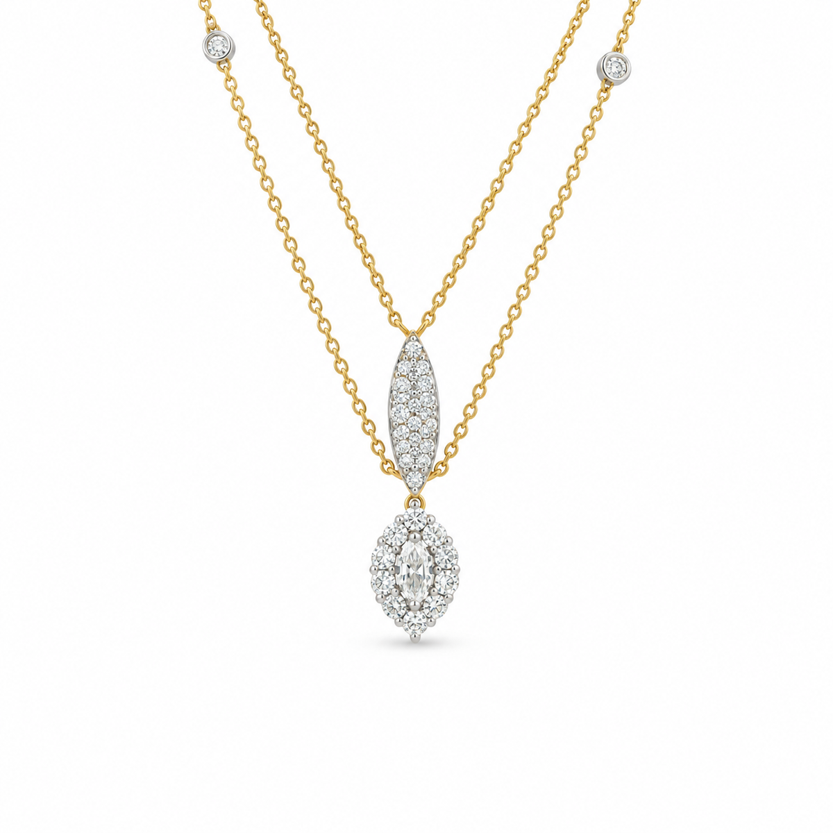 Tiered Marquise Diamond Necklace