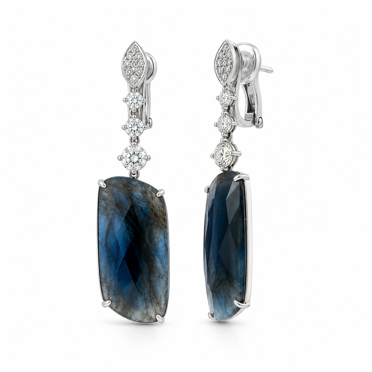 Sapphire and Diamond Drop Earrings