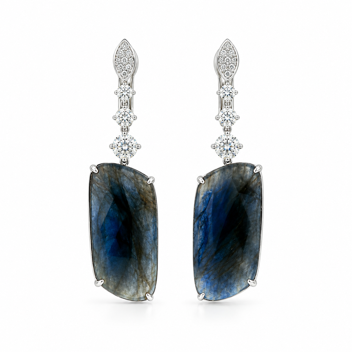 Sapphire and Diamond Drop Earrings