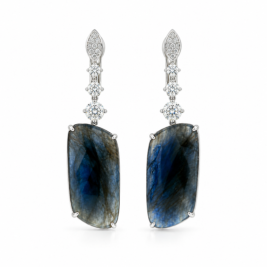 Sapphire and Diamond Drop Earrings