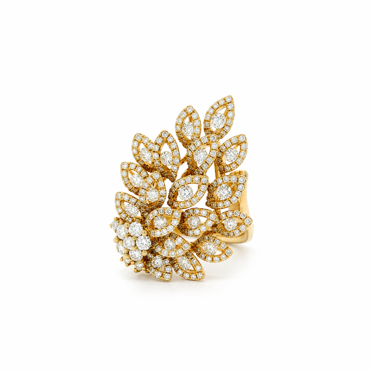 Diamond Framed Leaf Ring