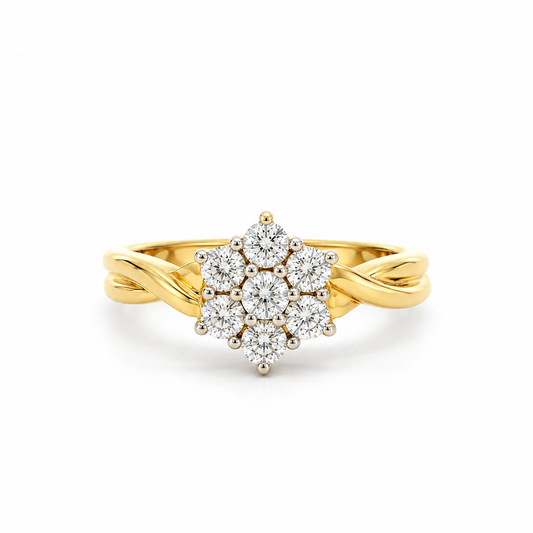 Diamond Flora Twist Ring