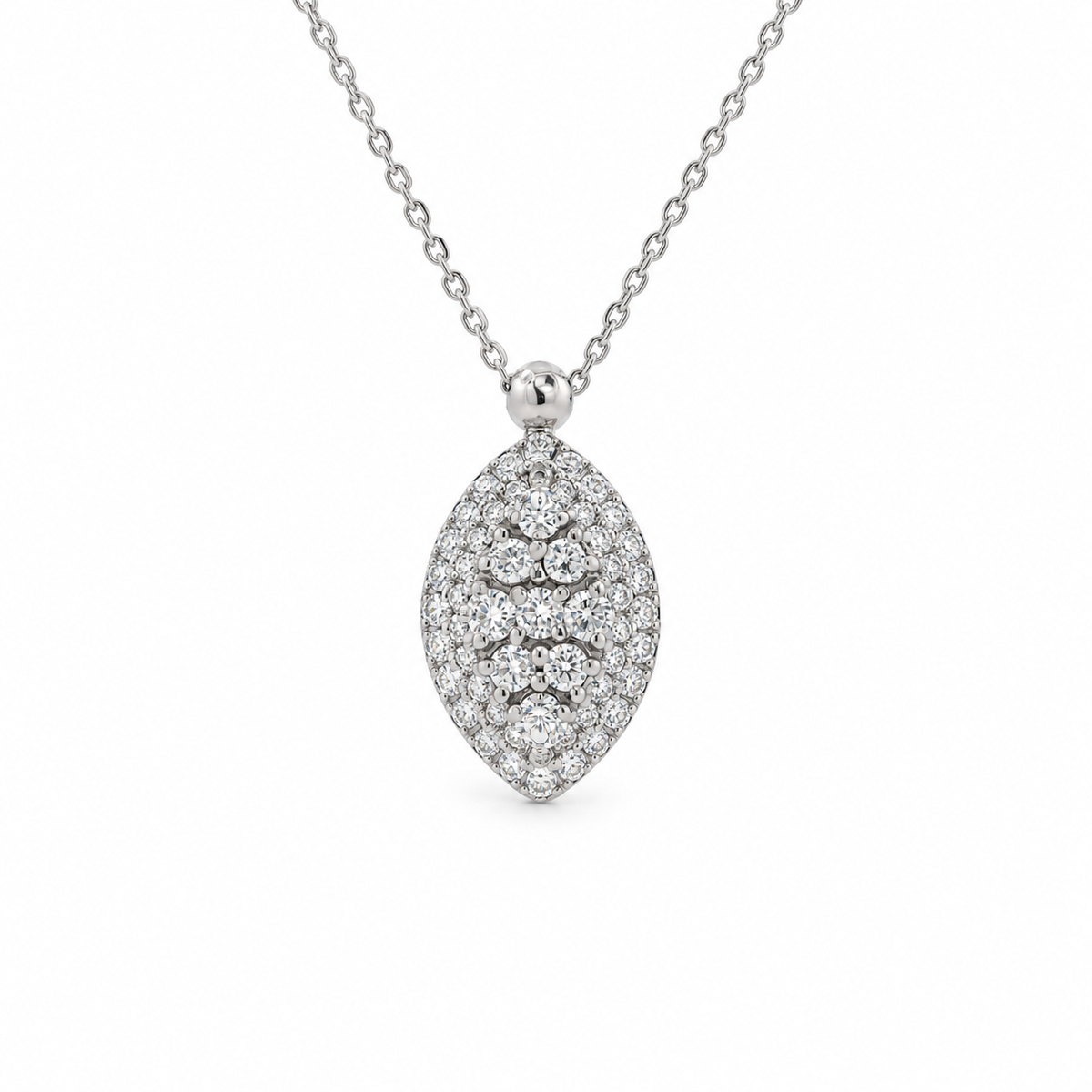Marquise Cluster Diamond Necklace