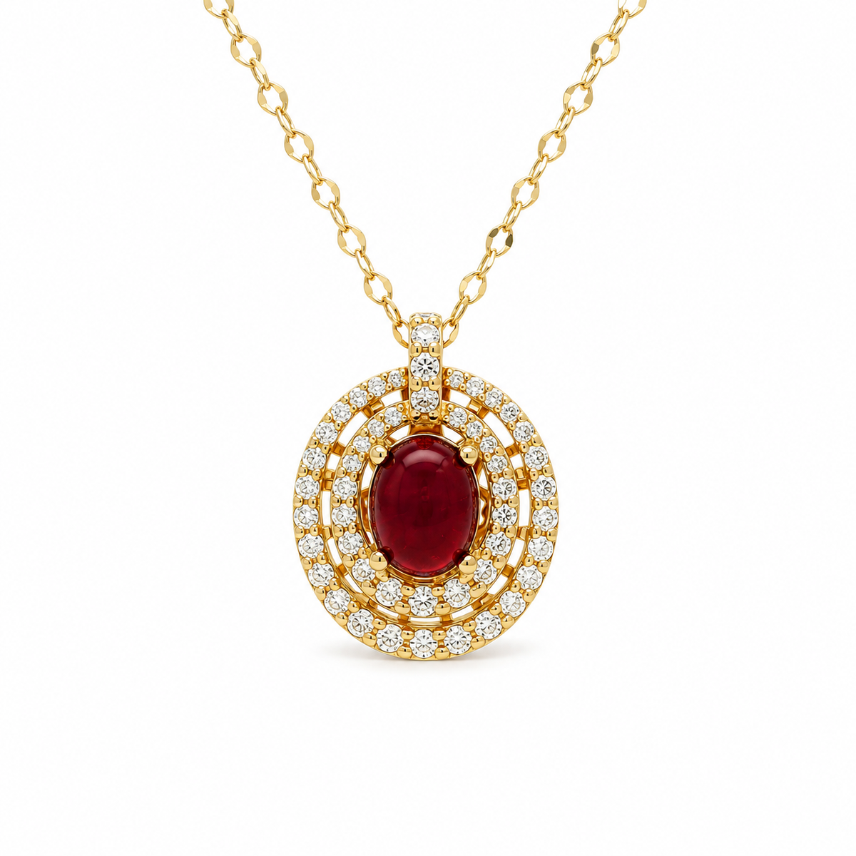 Rubis Royale Diamond Necklace in yellow gold