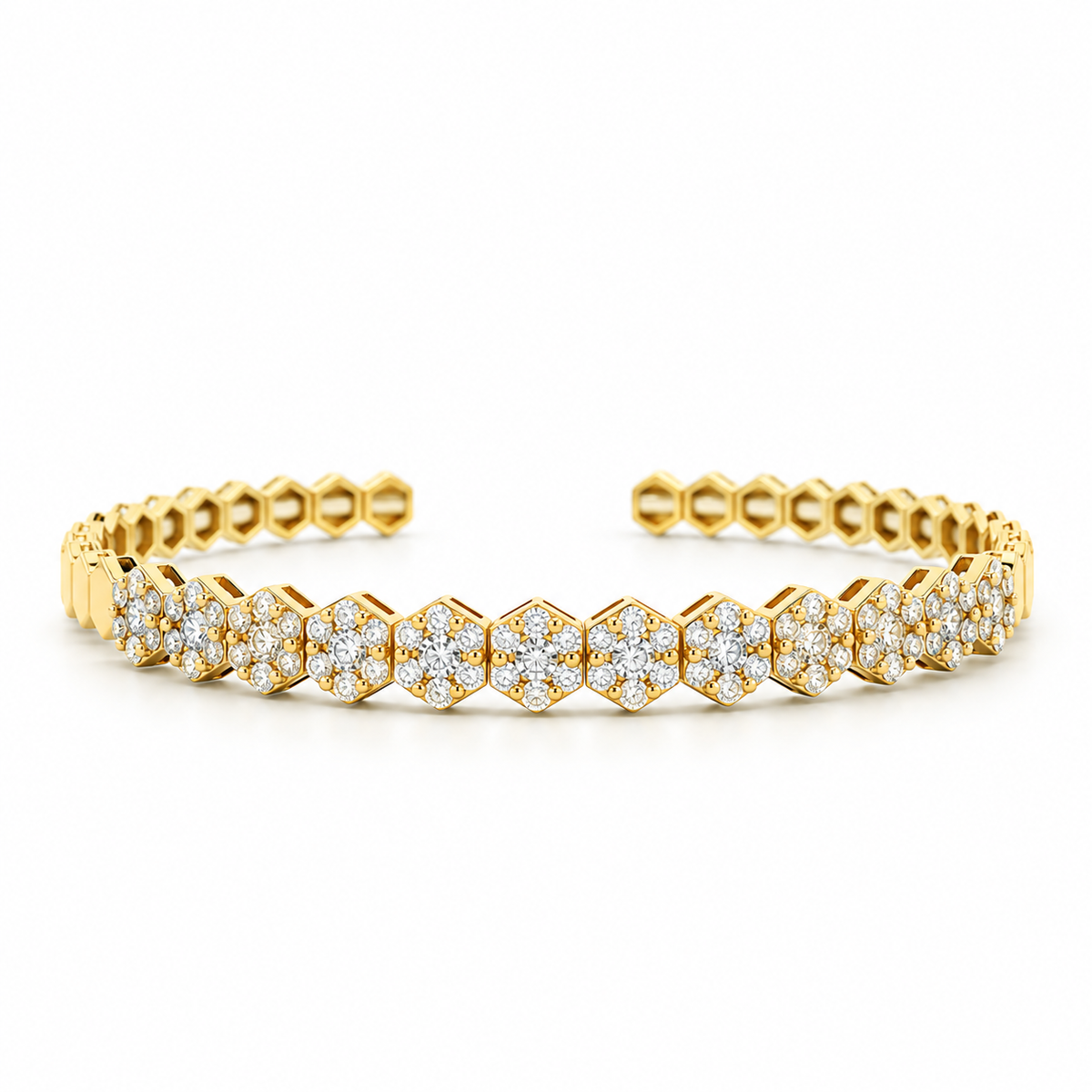 Diamond Cluster Cuff Bracelet