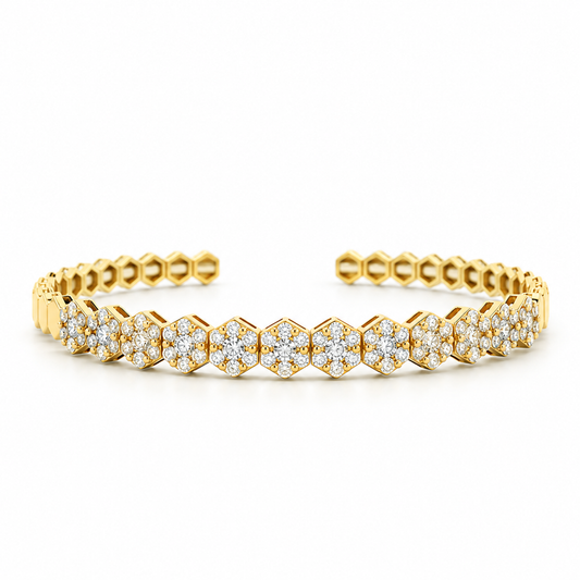 Diamond Cluster Cuff Bracelet
