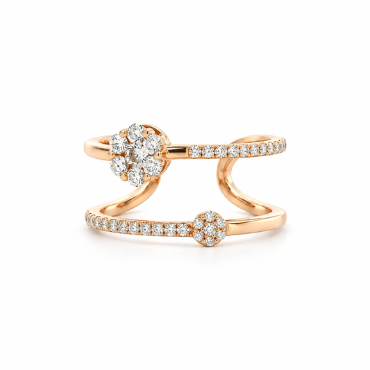 Diamond Cluster Cuff Ring