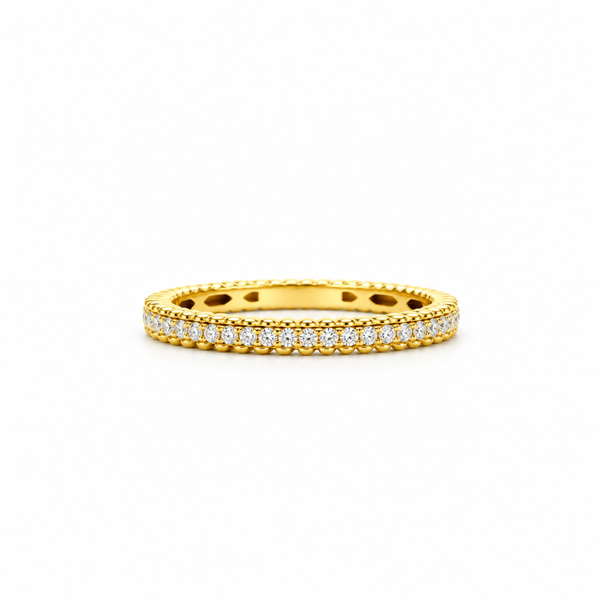 Fluted Gold Diamond Eternity Band