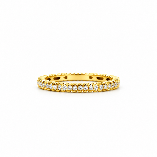 Fluted Gold Diamond Eternity Band
