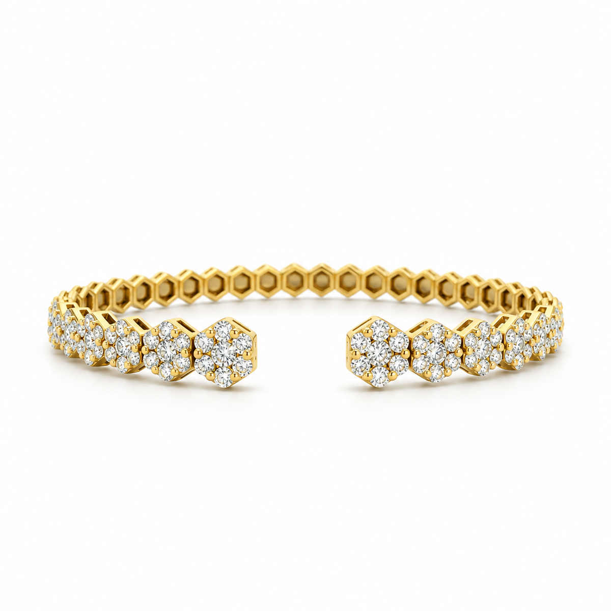 Honeycomb Diamond Cuff Bracelet