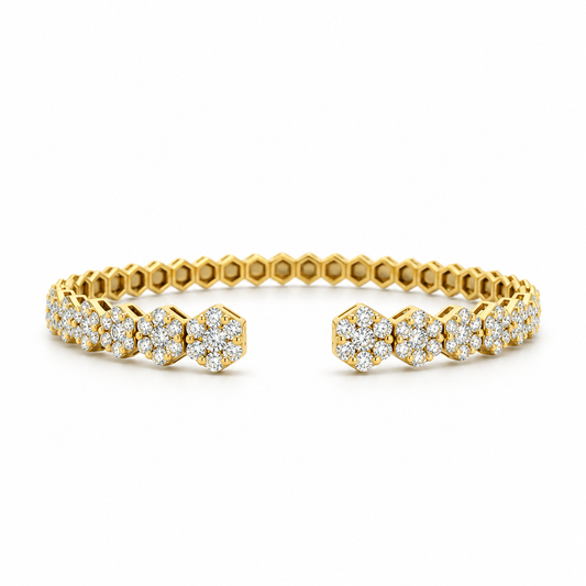 Honeycomb Diamond Cuff Bracelet