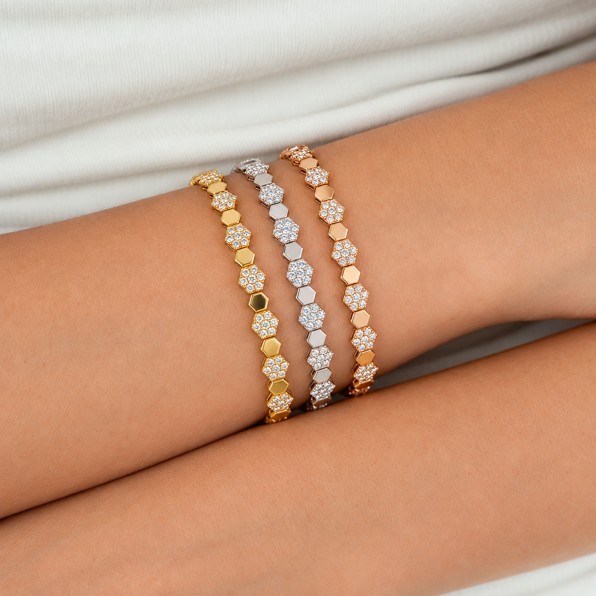Honey Comb Diamond Bracelet