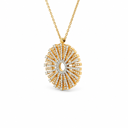 Two-Tone Sunray Diamond Necklace
