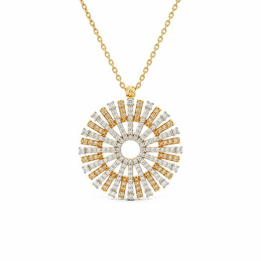 Two-Tone Sunray Diamond Necklace