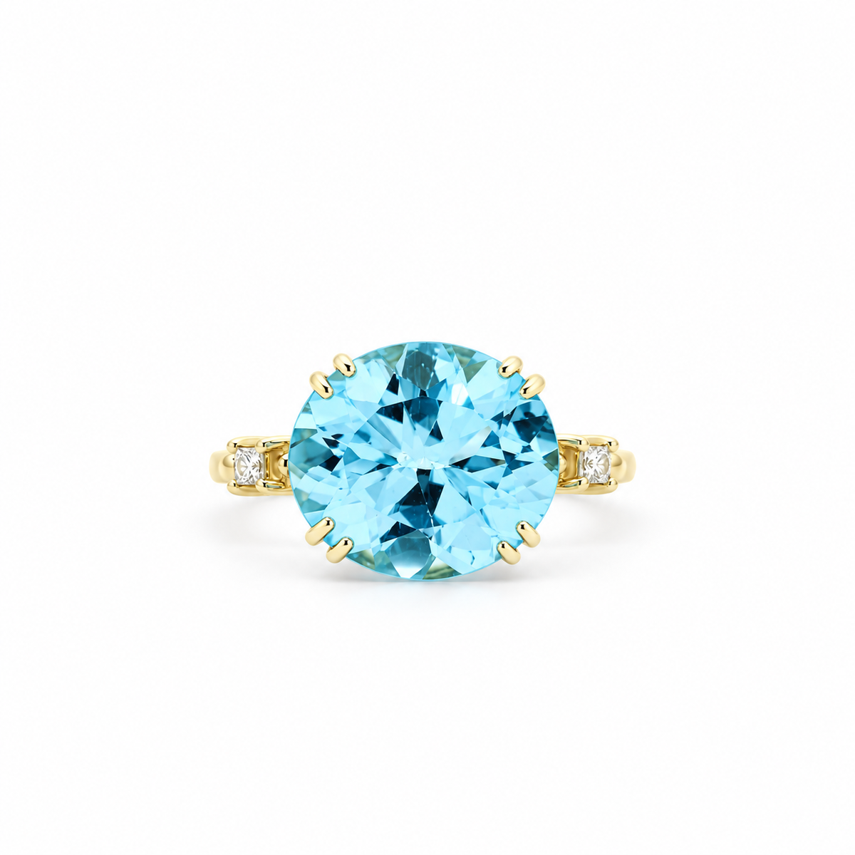 Topaz Beaded Diamond Ring