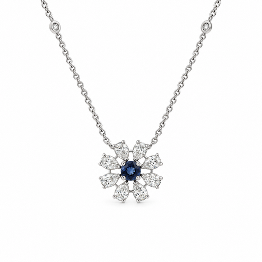Sapphire Flora Diamond Necklace