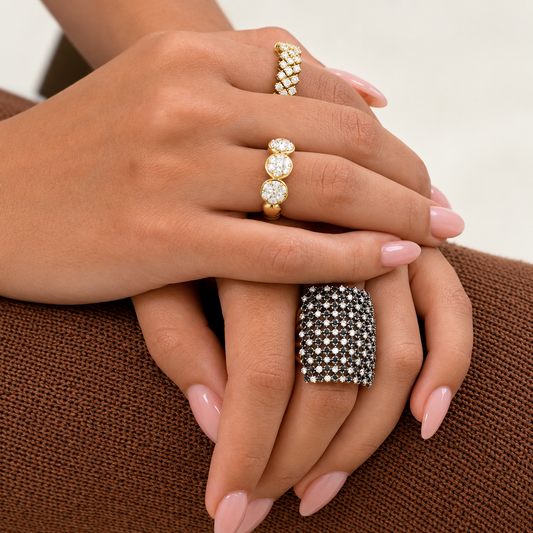 Chevron Diamond Open Ring