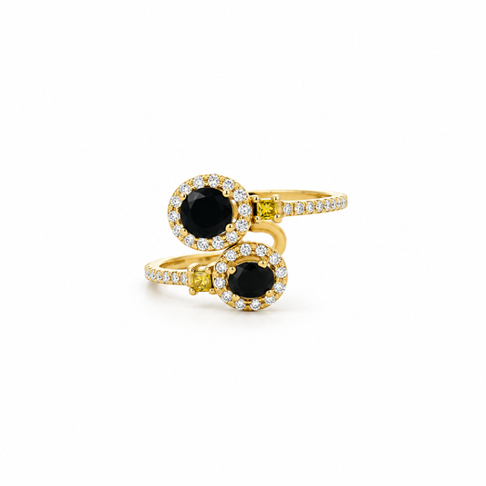 Midnight Sapphire Orbit Diamond Ring