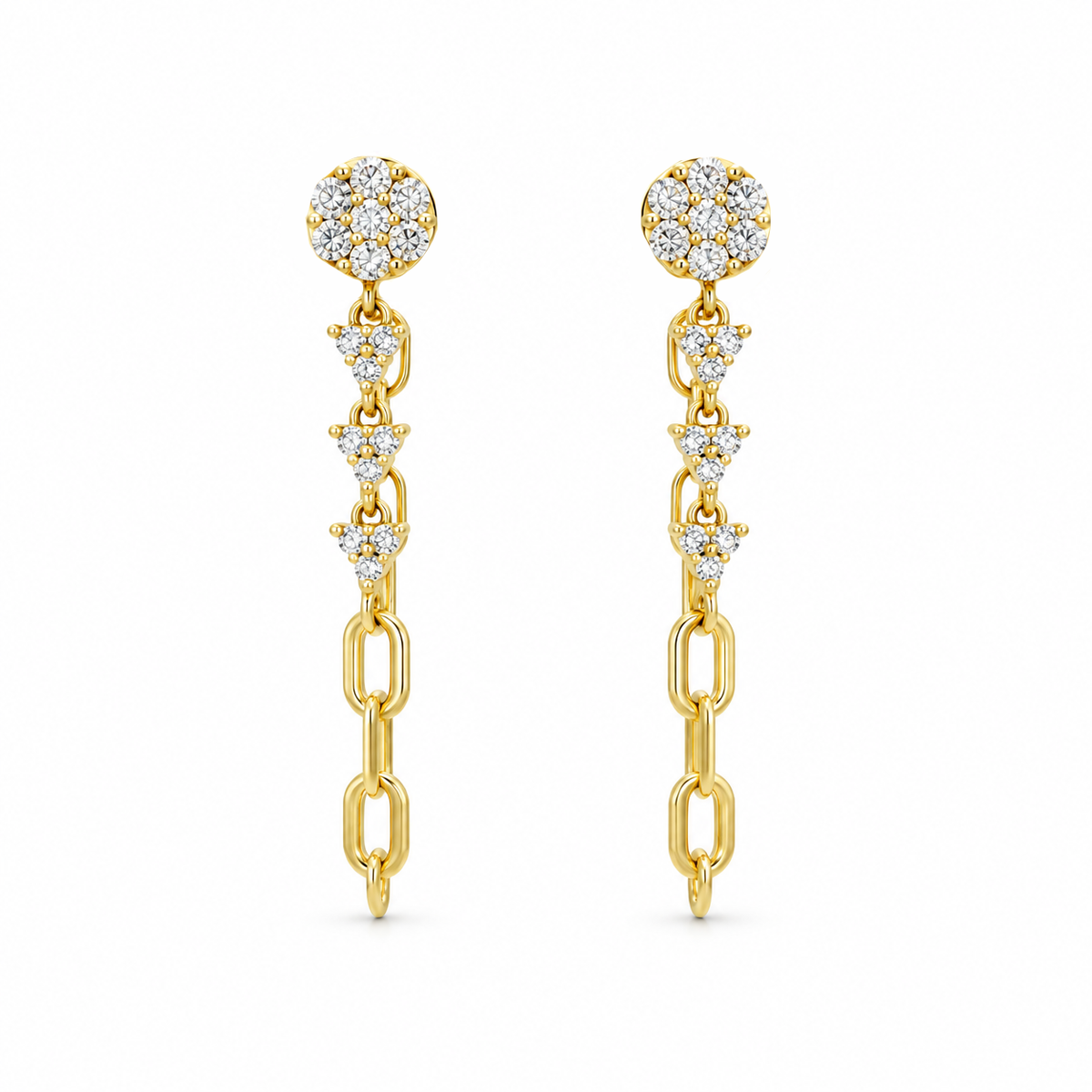 Delicate Chain Drop Diamond Earrings