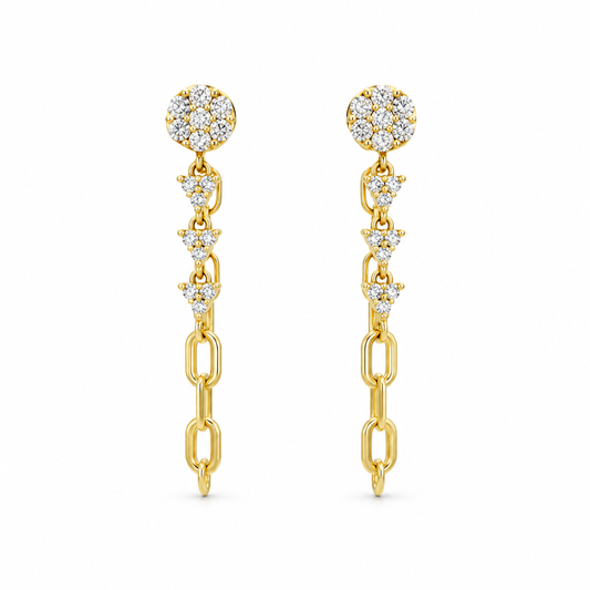 Delicate Chain Drop Diamond Earrings