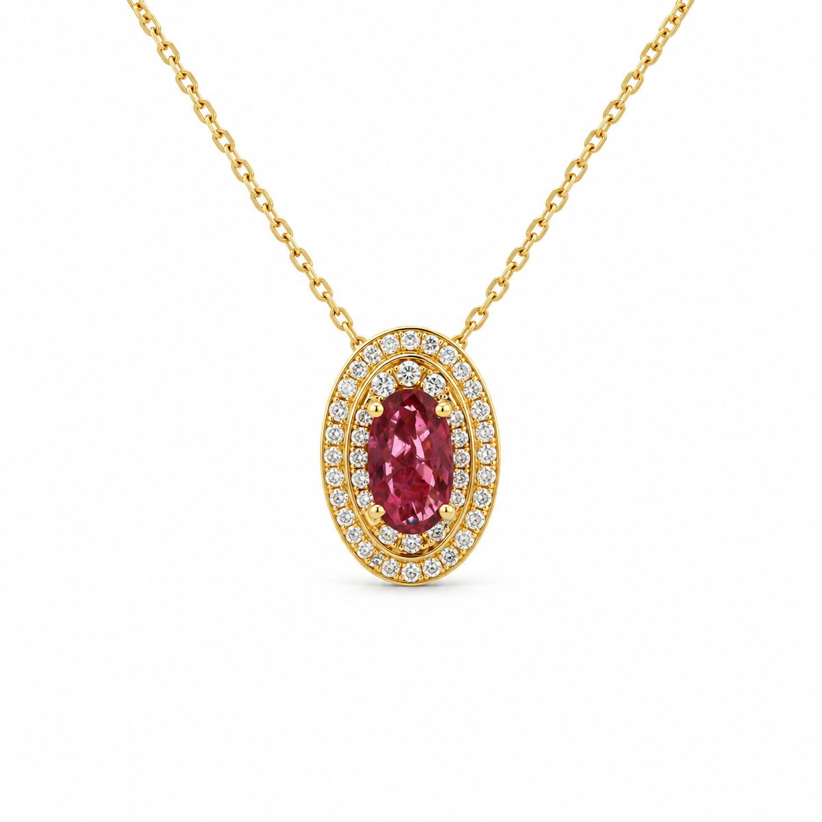 Rosé Radiance Diamond Necklace in yellow gold