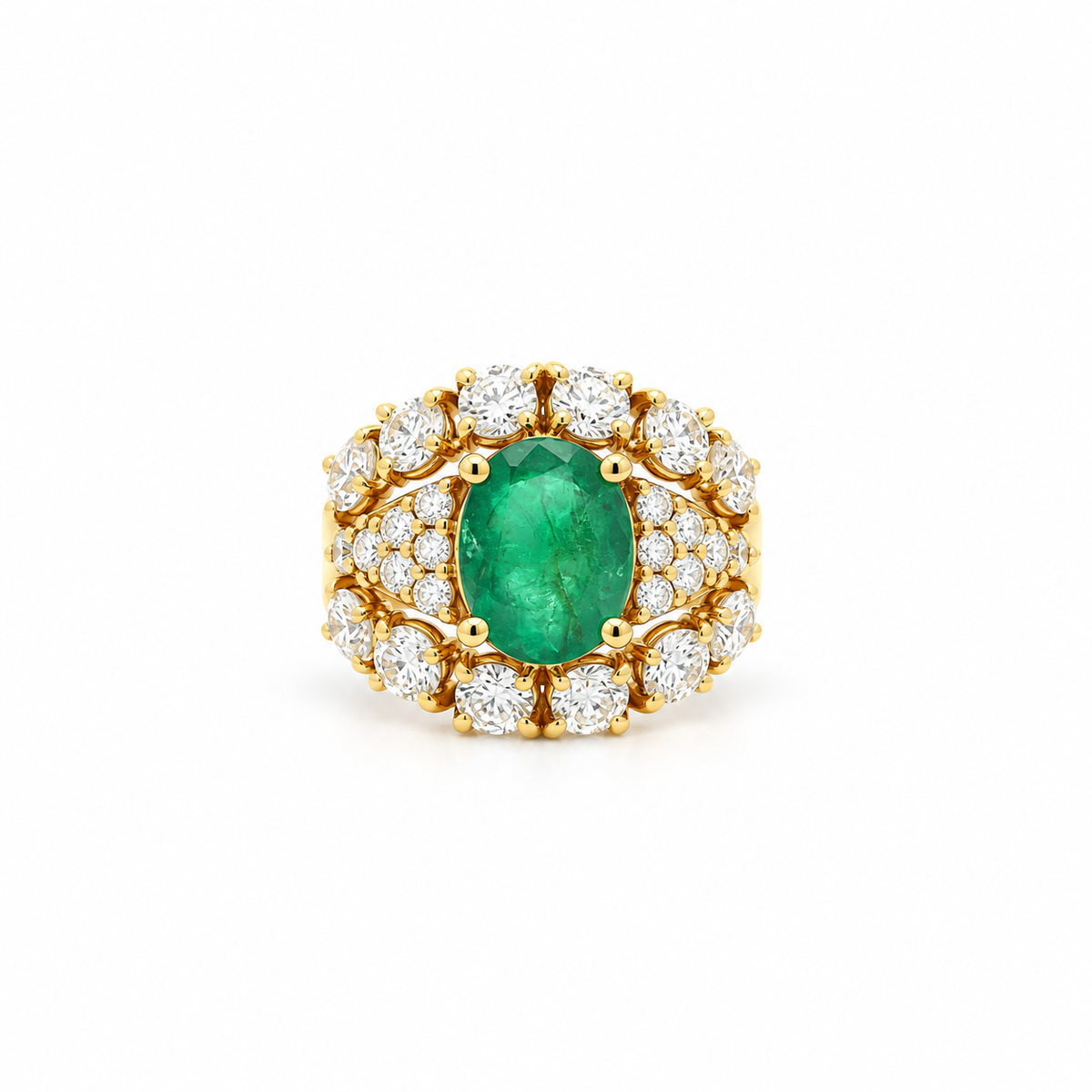 Regal Emerald Diamond Ring