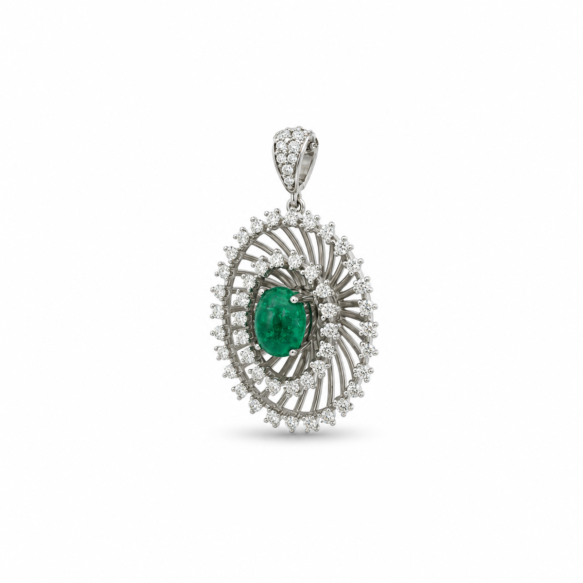Emerald Radiance Diamond Pendant