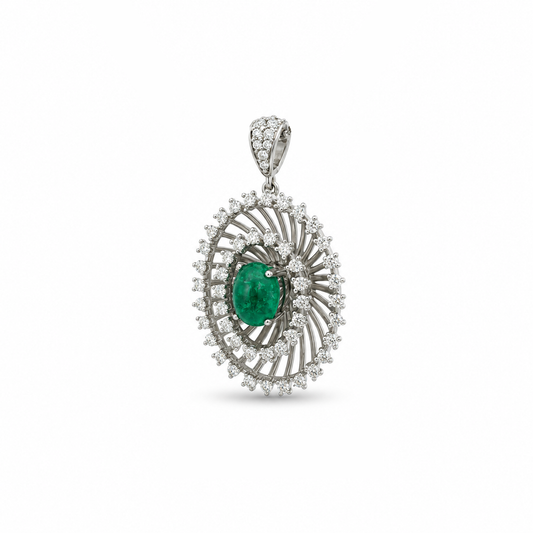 Emerald Radiance Diamond Pendant