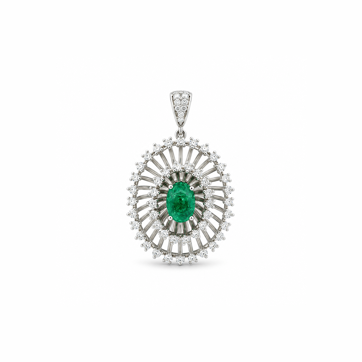 Emerald Radiance Diamond Pendant