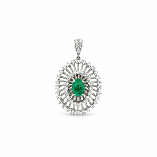 Emerald Radiance Diamond Pendant