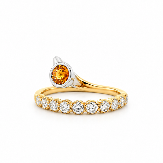 Sapphire Sunflare Diamond Ring