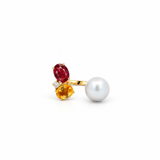 Trinity Pearl Diamond Ring