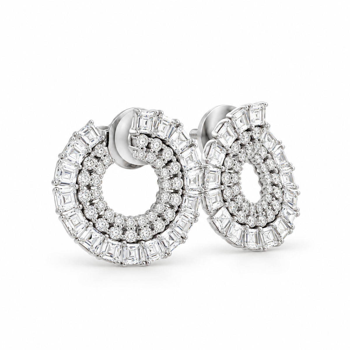Diamond Spiral Side Hoop Earrings