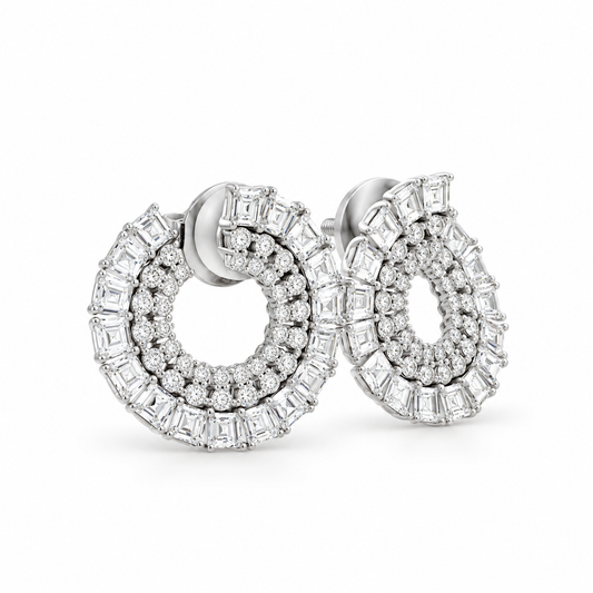 Diamond Spiral Side Hoop Earrings