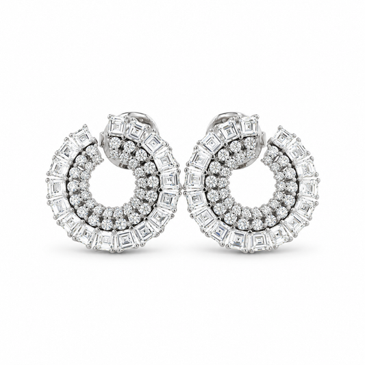 Diamond Spiral Side Hoop Earrings