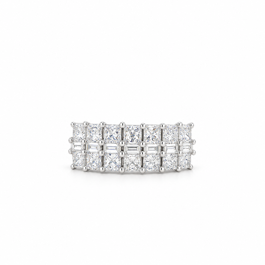 Classic Three-Row Diamond Ring