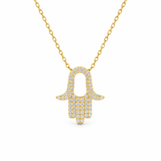 Diamond Pavé Hamsa Necklace