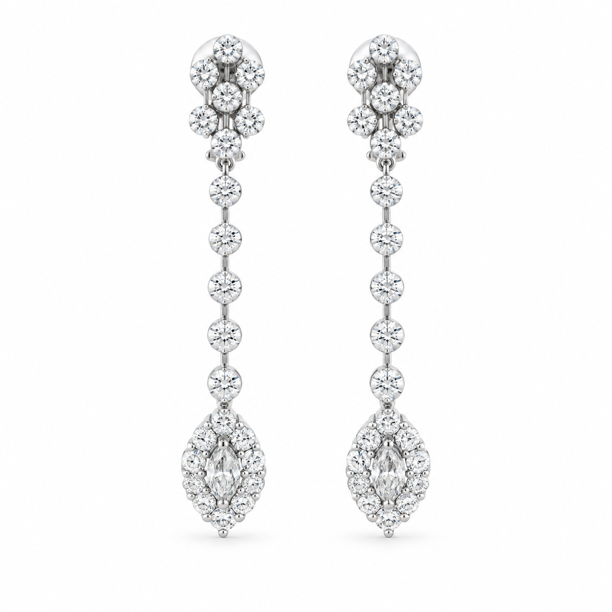 Marquise Drop Diamond Earrings