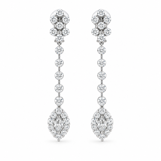 Marquise Drop Diamond Earrings