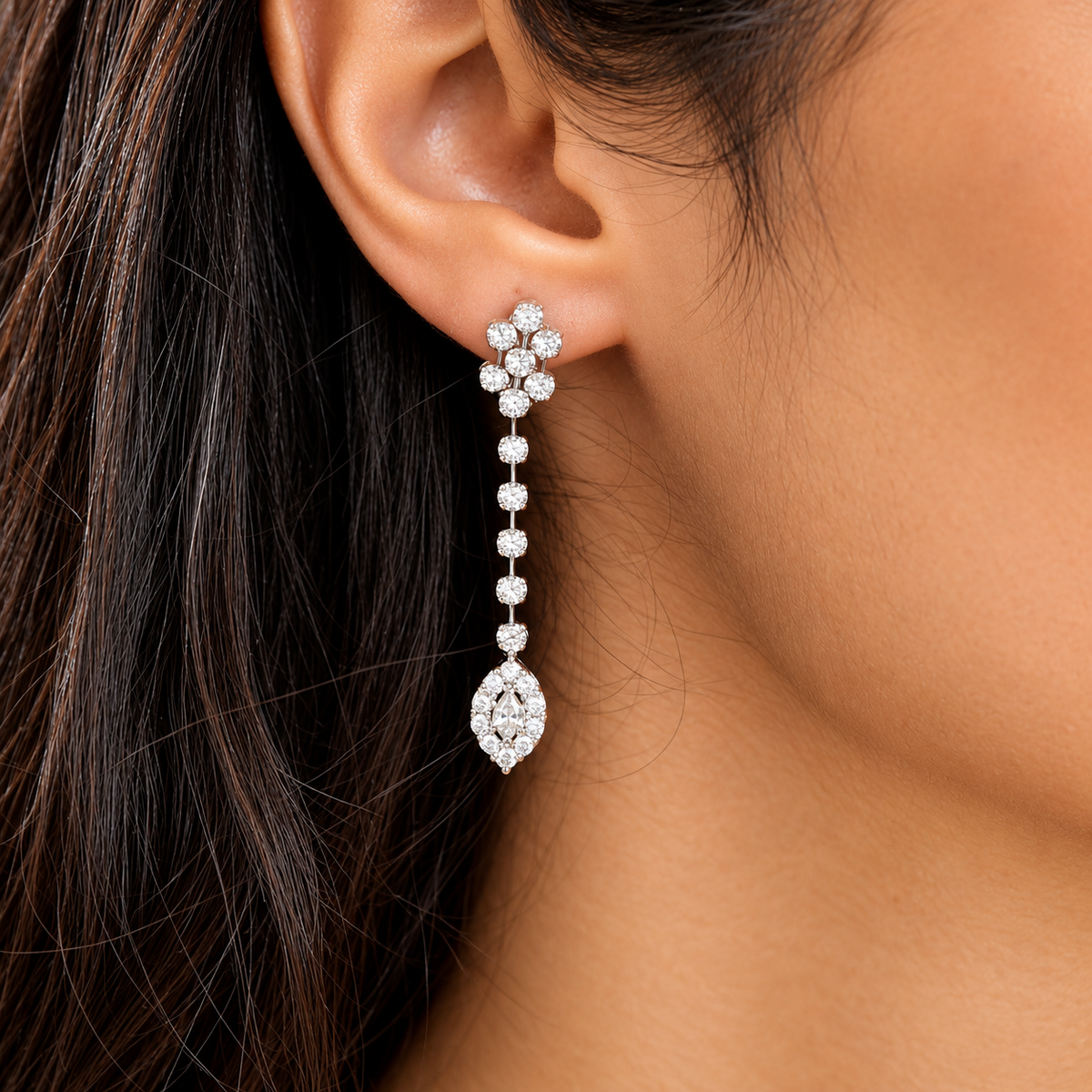 Marquise Drop Diamond Earrings