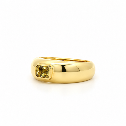 Yellow Diamond Signet Ring