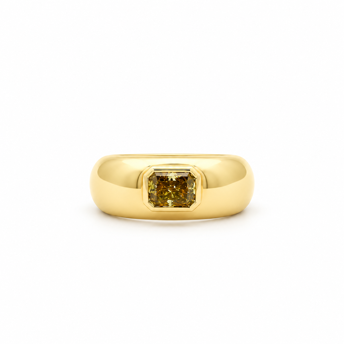 Yellow Diamond Signet Ring