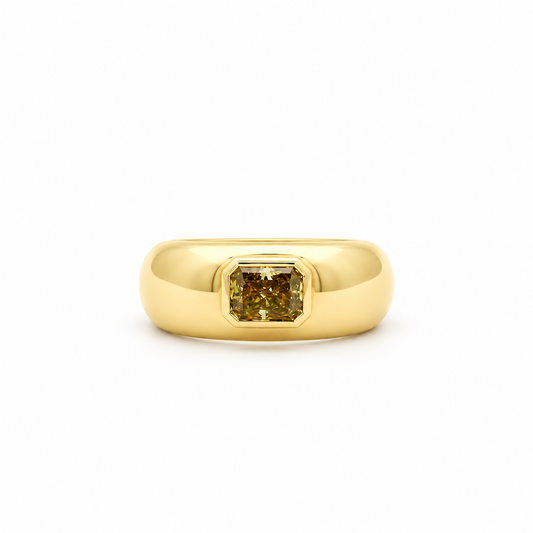 Yellow Diamond Signet Ring