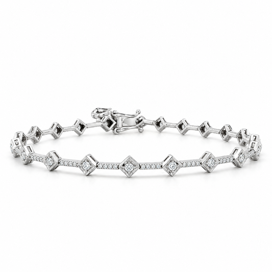Diamond Line Link Bracelet