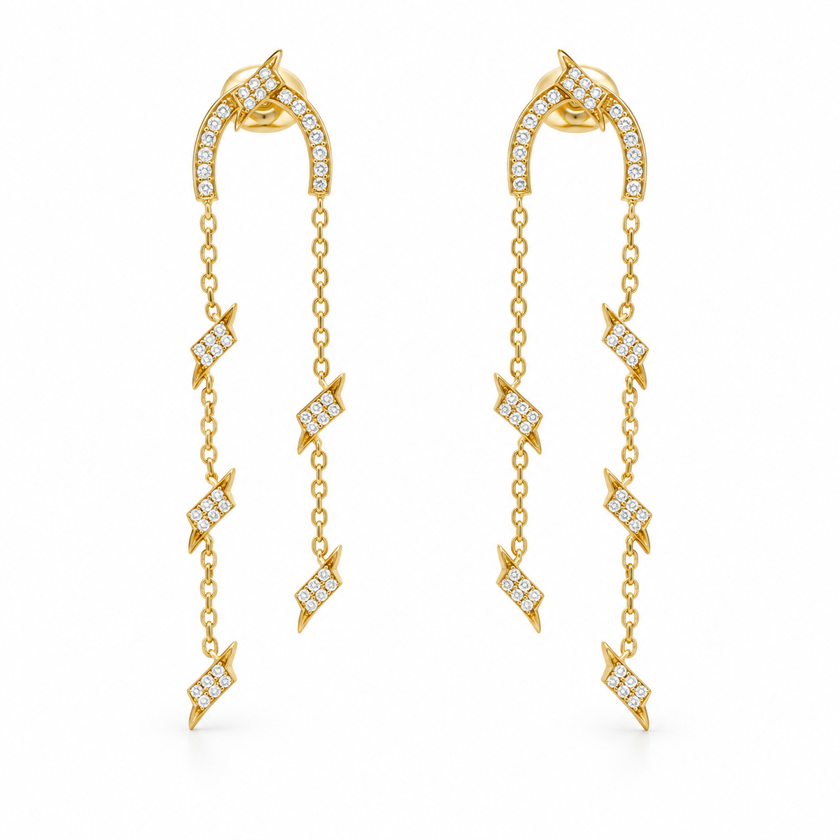 Cascading Lightening Diamond Earrings