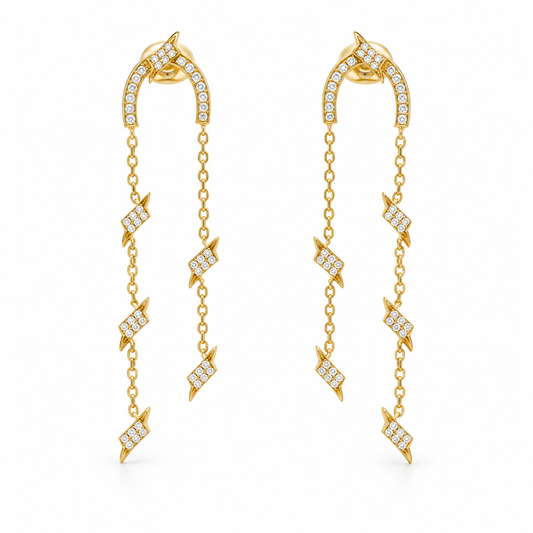 Cascading Lightening Diamond Earrings