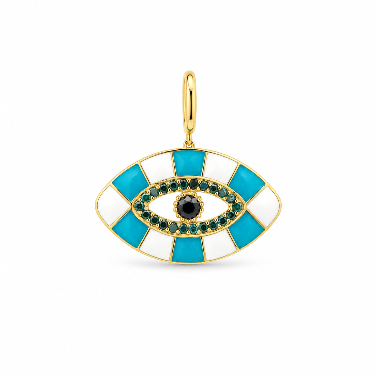 Enamel Array Eye Diamond Pendant